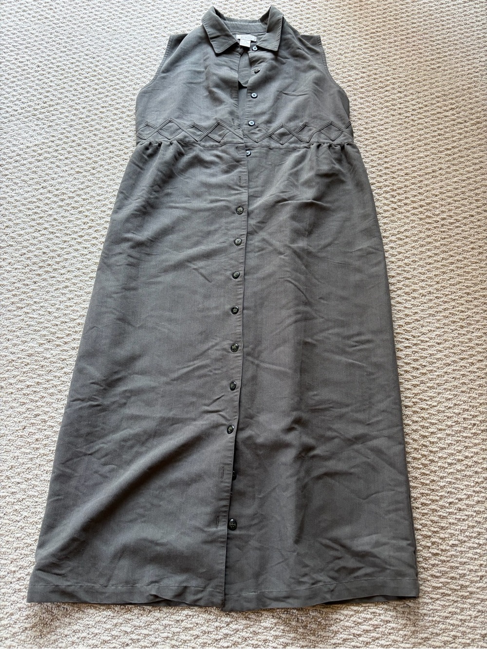 Christopher & Banks Grey Button-Front Dress